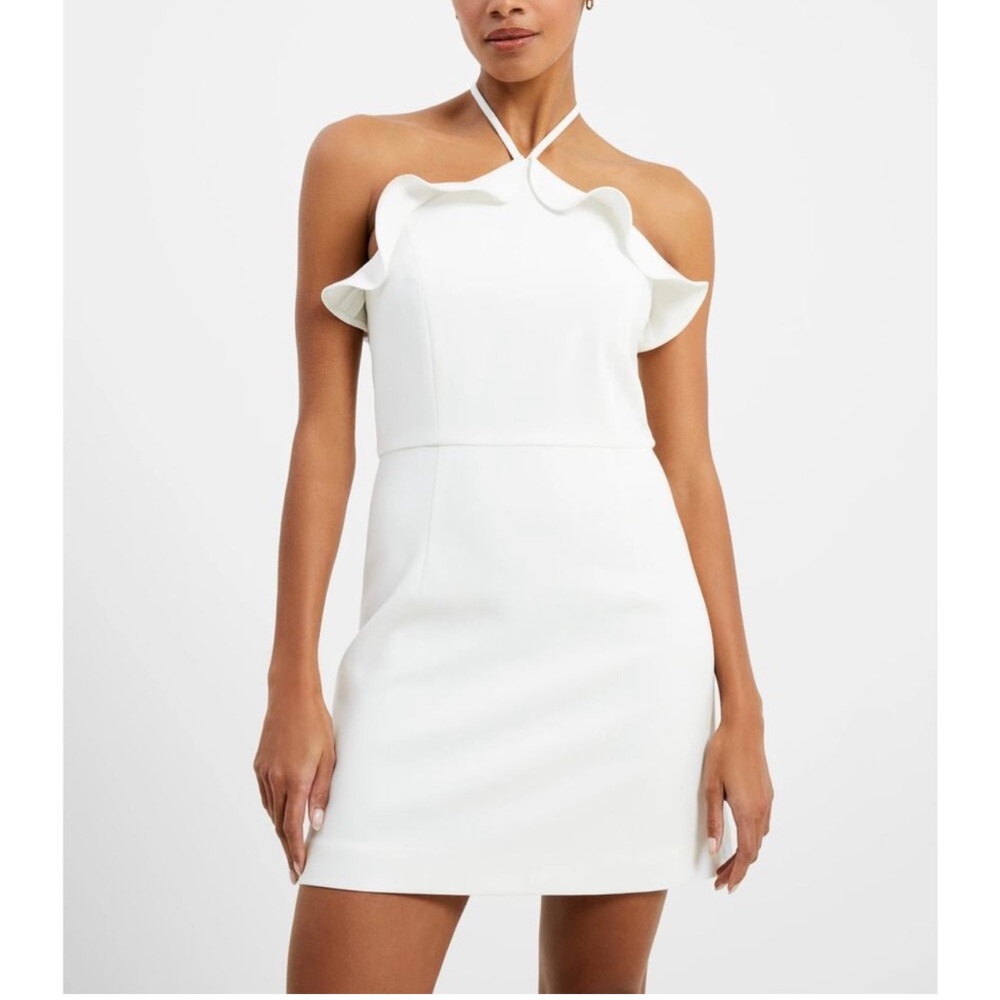 French Connection Whisper Ruth Ruffle Halter Dress